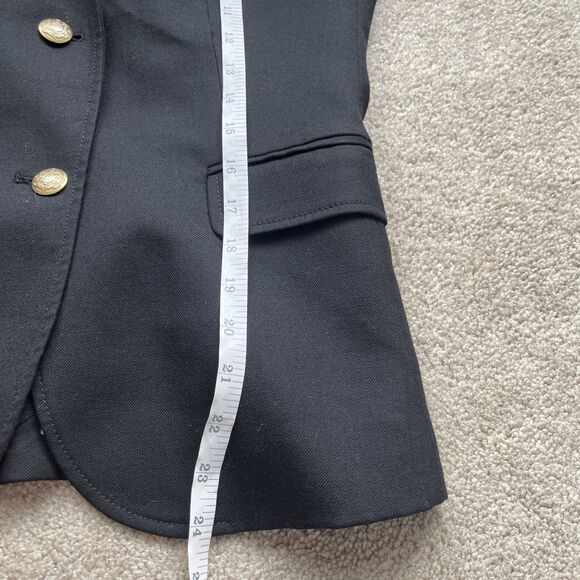 J Crew Schoolboy Blazer Womens 6 Black Wool Preppy Career Jacket Academia - Picture 5 of 9